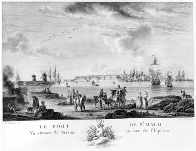 Uitzicht op St. Malo door Nicolas Marie Ozanne