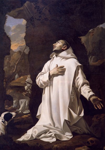 St. Bruno biddend in de woestijn, door Nicolas Mignard (1606-1668) door Nicolas Mignard