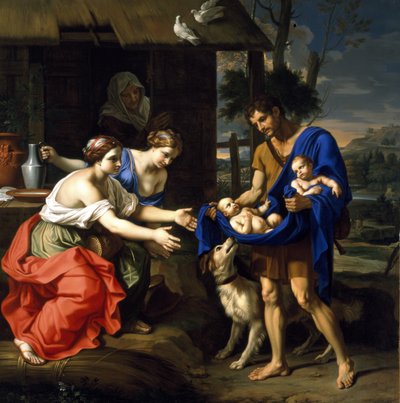 De Herder Faustulus Brengt Romulus en Remus naar Zijn Vrouw door Nicolas Mignard