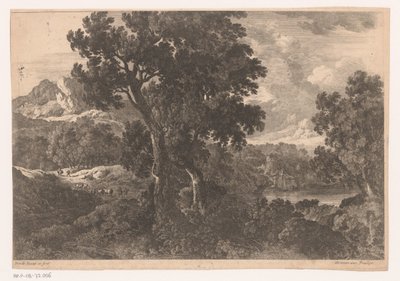 Berglandschap met bomen door Nicolas Perelle