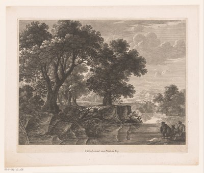 Drie mannen bij een rivier door Nicolas Perelle