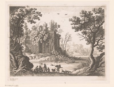 Gebouw aan een rivier door Nicolas Perelle
