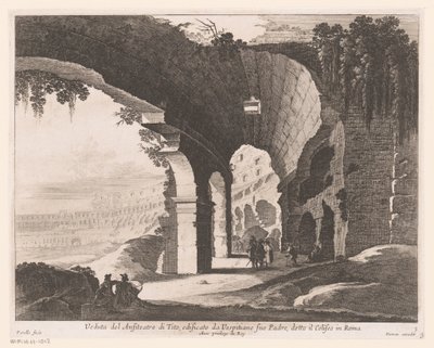 Gezicht op het interieur van het Colosseum door Nicolas Perelle