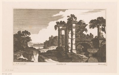 Landschap met antieke ruïnes door Nicolas Perelle