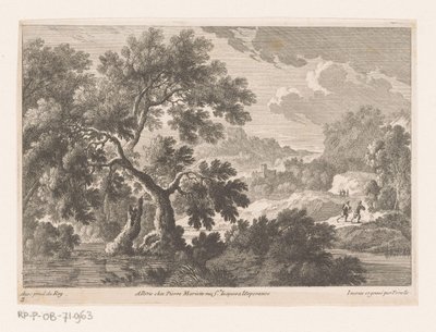 Landschap met bomen bij water door Nicolas Perelle