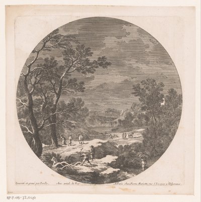 Landschap met bosarbeiders door Nicolas Perelle
