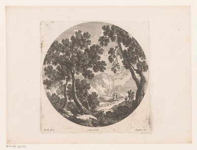 Landschap met herders achter kudde door Nicolas Perelle