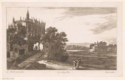 Landschap met kathedraal door Nicolas Perelle