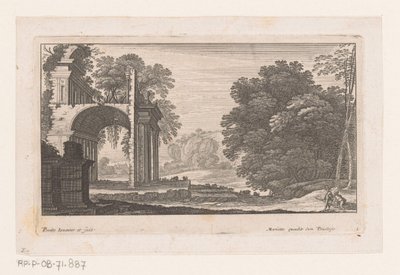 Landschap met ruïne (Landschappen) door Nicolas Perelle