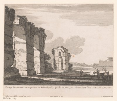 Landschap met ruïnes en koeherders door Nicolas Perelle