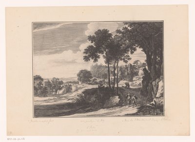 Landschap met wandelaars door Nicolas Perelle