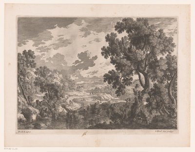 Rivierlandschap met bochtige weg door Nicolas Perelle