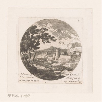 Vestingstad en figuren bij boom door Nicolas Perelle