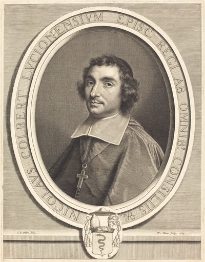 Nicolas Colbert door Nicolas Pitau I after Claude Lefebvre