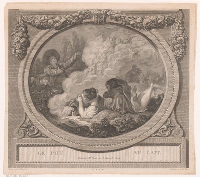 Melkmeisje struikelt met melkkan door Nicolas Ponce