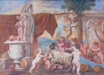 Bacchanaal met cherubijnen door Nicolas Poussin