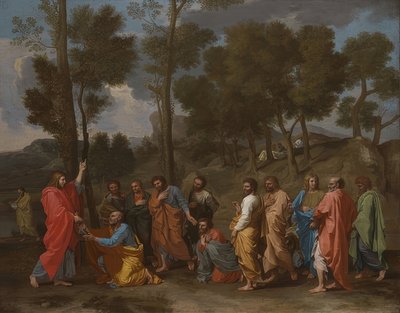 Het sacrament van de wijding (Christus geeft Petrus de sleutels) door Nicolas Poussin