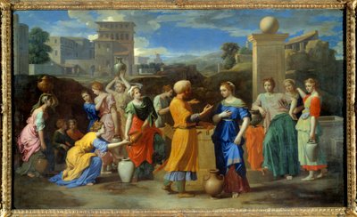 Eliezer en Rebecca door Nicolas Poussin