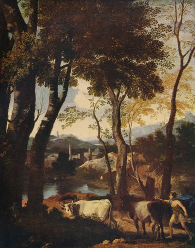 Landschap, ca. 1630 door Nicolas Poussin