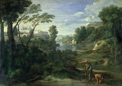 Landschap met Diogenes door Nicolas Poussin