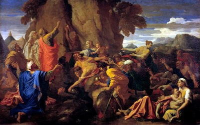 Mozes slaat op de rots, 1649 door Nicolas Poussin