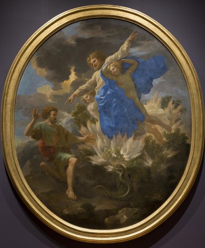 Mozes en de brandende struik door Nicolas Poussin