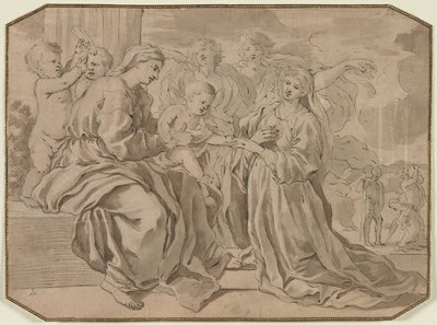 Mystieke bruiloft van St. Catherine door Nicolas Poussin