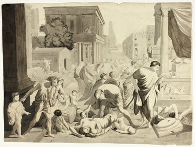 De plaag van Ashtod door Nicolas Poussin