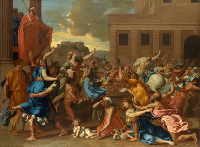De roof van de Sabijnse maagden door Nicolas Poussin