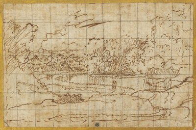 Weg langs een Kronkelende Rivier door Nicolas Poussin