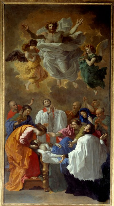 Saint Francois Xavier die de dochter van een inwoner van Cangoxima in Japan tot leven wekt door Nicolas Poussin
