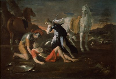 Tancred en Erminia door Nicolas Poussin