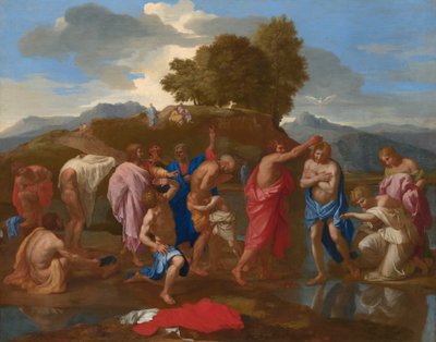 Die Taufe Christi door Nicolas Poussin