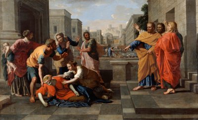 De Dood van Saffira, 1652 door Nicolas Poussin