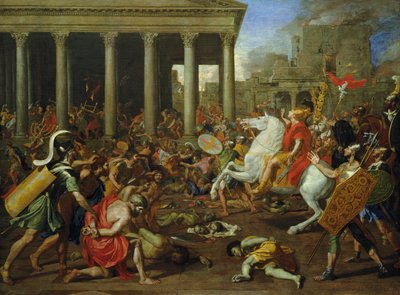 De vernietiging van de tempels in Jeruzalem door Titus, ca. 1638/39 door Nicolas Poussin