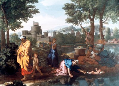 De Expositie van Mozes, 1654 door Nicolas Poussin