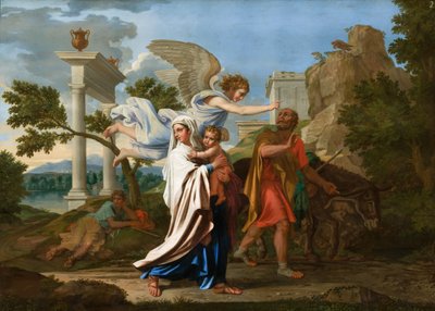 De Vlucht naar Egypte, ca. 1657 door Nicolas Poussin
