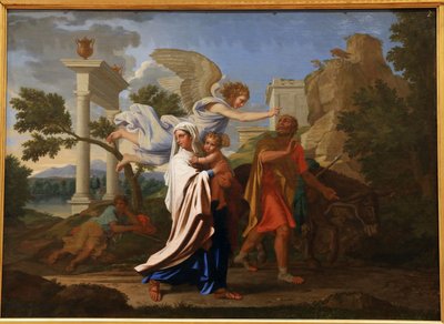 De vlucht naar Egypte, 1657 door Nicolas Poussin