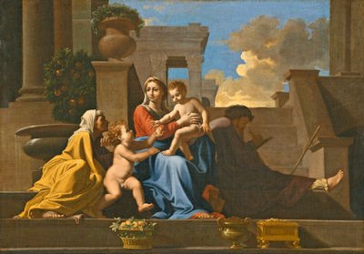 De Heilige Familie op de Trappen, 1648 door Nicolas Poussin