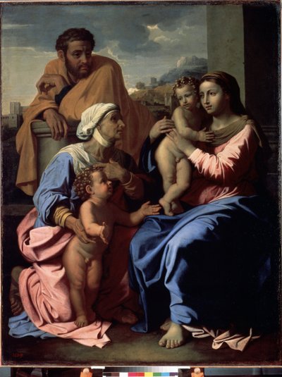 De Heilige Familie met Johannes de Doper en Sint-Elizabeth door Nicolas Poussin
