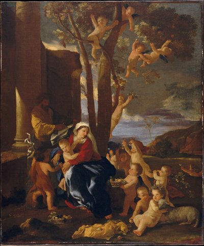 De rust tijdens de vlucht naar Egypte, c.1627 door Nicolas Poussin