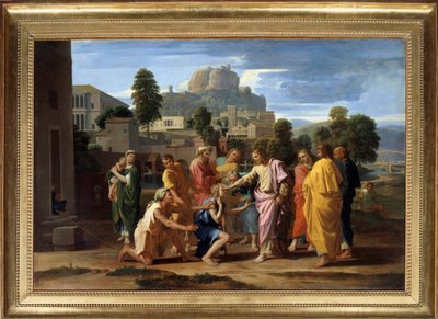 De blinde van Jericho of Christus die de blinde leidt door Nicolas Poussin