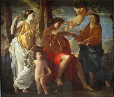 De inspiratie van de dichter door Nicolas Poussin