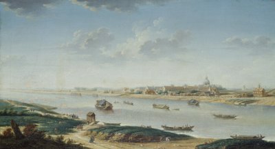 La Salpêtrière, vue de la Rapée, circa 1752 door Nicolas Raguenet