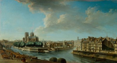 Notre Dame en de westelijke punt van Ile Saint-Louis door Nicolas Raguenet