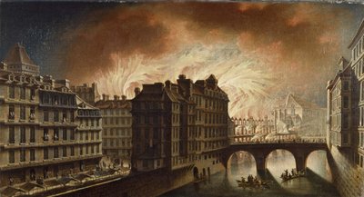 De brand in het Hôtel-Dieu in 1772, ca. 1772 door Nicolas Raguenet