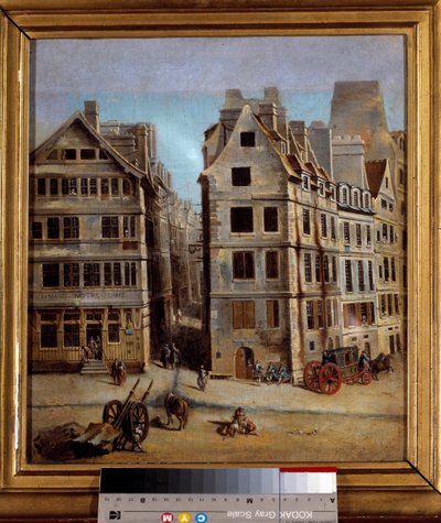 Het cabaret Uitzicht op een steeg en de activiteit van een stad in de 18e eeuw. Schilderij door Nicolas Jean Baptiste Raguenet (1715-1793) 1751. Carnavalet Museum door Nicolas Raguenet