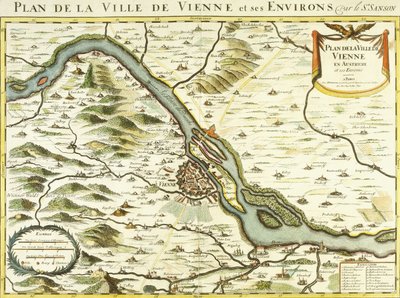 Kaart van de Stad Wenen, 1692 door Nicolas Sanson DAbbeville