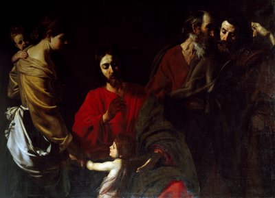 Christus tussen de kinderen door Nicolas Tournier