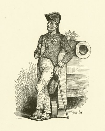 De Pensioengerechtigde (gravure) door Nicolas Toussaint (after) Charlet